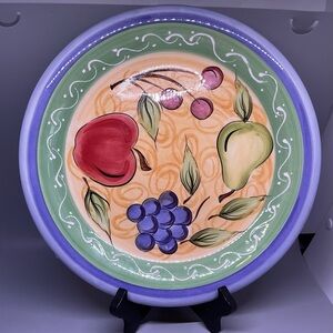 Certified International Plate Apple, Grapes, Cherries, & Pear 11”
